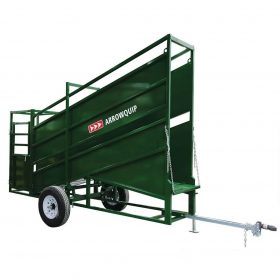 Portable Cattle Loading Chute with palpation cage attached