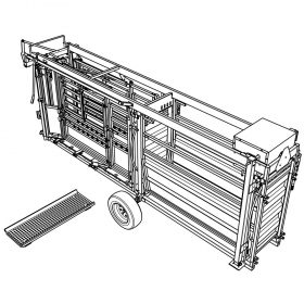 CAD Drawing of installing cattle scales in portable cattle handling system