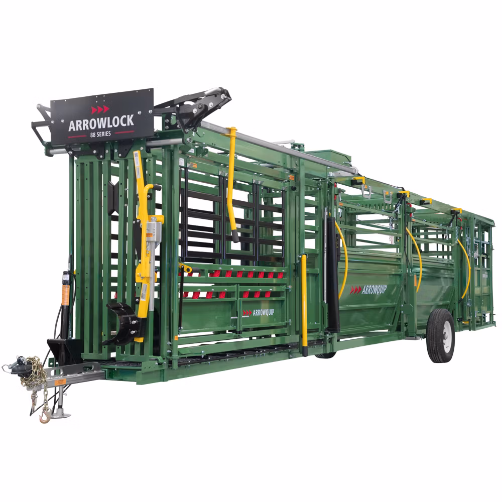 Arrowlock 88 portable cattle chute alley and tub