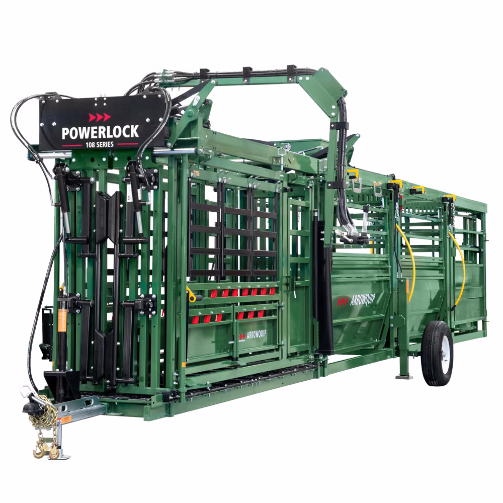 Powerlock 108 portable hydraulic chute for cattle alley and tub