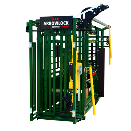 Arrowlock manual squeeze chute with palpation cage