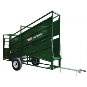 Portable Cattle Loading Chute with palpation cage attached
